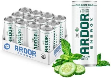 ARDOR ENERGY Sparkling Water Cucumber Mint 12 pack with 100mg Organic Caffeine from Green Tea & 200mg Organic L-Theanine (Focus & Calm). No Sugar. No Calories. Vegan. Gluten Free.