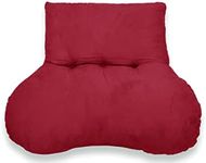 Chums | Faux Suede Back Rest Lumbar Support Cushion | Wine
