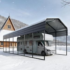 PHI VILLA 14x35 ft RV Carport, Metal Carports Canopy Heavy Duty Car Port Portable Garage with Galvanized Steel Roof Multi-Use Shelter, Sturdy Car Ports for RVS, Cars, Boats and Tractors