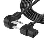 CERRXIAN 3.9FT 18AWG NEMA 5-15P to Left Angle IEC 320 C13 Computer Power Cord,10A/250V, 3 Prong AC Power Cord Cable for TV, Computer, Printer, Radio, Monitor, Laptop and More