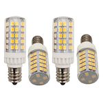 QLEE E12 LED Bulb 5W C7 Bulb 60 W Equivalent Halogen Light Daylight T6 Candelabra Bulb 60 Watt for Ceiling Fan Sewing Serger Light Dryer Fridger Microwave Light Chandelier Lighting 4 Pack 5000K