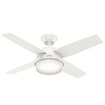 Hunter Fan Dante, 112 cm, Indoor Ceiling Fan with Light and Handheld Remote, Fresh White Finish, 4 Reversible Blades in Blonde Oak and Fresh White, Ideal for Summer or Winter, Model 50630