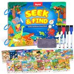 JoyCat Seek & Find Game Books - Preschool Learning Activity for Toddlers & Kids Ages 3-5, Travel Activities Toys for Road Trip Car Airplane, Busy Book Birthday Gifts for Girls and Boys Ages 4-8