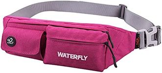 WATERFLY Fanny Pack Slim Soft Polyester Water Resistant Waist Bag Pack for Man Women Carrying iPhone 8 Samsung S6