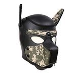 Neoprene Puppy Hood Camo Full Face Mask Cosplay Costume Dog Head Masks