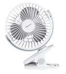 Bajaj Pygmy Mini Fan 110mm| USB Charging Fan| Multi-Clip Function| Rechargeable Fan| Battery Fan| 4-Hr Back-up| Silent Operation| Longer Battery Life| Energy Efficient| Portable Fan| White Table Fan