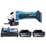 Makita DGA452Z 18V 115mm Cordless Angle Grinder with 2 x 5.0Ah BL1850 Batteries & DC18RC Charger