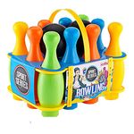 Kids Bowling Skittles Play Set Large Bowling Ball & Pins Skittle Toy Set With Carry Case for Childrens Indoor and Garden Toys for Toddlers Mini Bowling Game for Boys and Girls, 21 cm