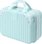 SUNBEET Mini Hard Shell Hard Travel Luggage Makeup Case Small Portable Carrying Case Suitcase Organizer Makeup Storage Box for Women (B-Sky-Blue)