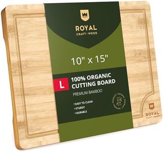 Extra Large Organic Bamboo Cutting Board with Juice Groove - Kitchen Chopping Board for Meat (Butcher Block) Cheese and Vegetables (Natural, Large)
