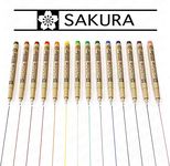 SAKURA Pigma Micron - Colour Pigment Fineliners - Set of 14 - XSDK05-0.45mm