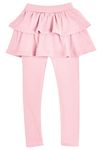 Happy Cherry Girls Skirted Capris Legging with Skirt Workout Skirts with Leggings Tennis Apparel Causal Skirted Capri Pink, 4-5 Years