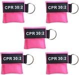 JTKENS CPR Face Shield First Aid CPR CPR Barrier Transparent CPR Face Shield CPR 30:2 with Keychain Pouch CPR Emergency Kit Pink (Pink-5)