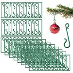 KUUQA 150 Pcs Christmas Tree Hooks Green Ornament S-Hooks Mini Hangers for Christmas Tree, Christmas Wreath, Christmas Vine Home Hanger Decor Christmas Supplies