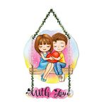 Artvibes Cute Couple Wall Hanging For Home Decor | Couple Gifts | Items For Girlfriend Boyfriend Husband Wife | Living Room Decoration | Art Piece For Bedroom (Wh_8303N) - Engineered Wood