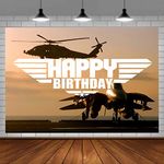 EMDSPR Fighter Plane Backdrop for Birthday, 7x5ft Vinyl, Sunset Dusk Conscription Propaganda Theme Photography Background for Party Decoration Cake Table Banner BJZYPR52