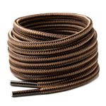 Handshop 2 Pairs Round Boots Shoe laces 4 mm Heavy Duty and Durable Hiking Work Boots Shoe Laces Dark Brown Coffee 140