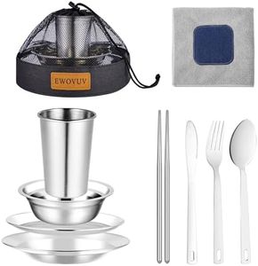 Camping Mess Kit - for Camping 1 to 2 Person boy Scout Camp Dishes Camping Cooking Utensils Accessories Plates Dinnerware Set Outdoor (1 Person Set Black)