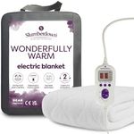 Slumberdown Luxury Electric Blanket Single - Multi-Zone Single Control Fleece Blanket with 9 Heat Settings | BEAB-Approved, Easy Fit Straps & Washable Heated Blanket (150 × 80cm)