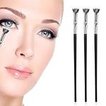 3pcs Mascara Fan Brush, Folding Angle Scalloped Lash Brush Eyelash Eyebrow Brush Fan Shaped Eyelash Brush Lash Wand Brushes Eyelash Comb Separator for Makeup Tools