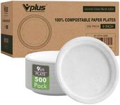 Vplus 500 Pack Paper Plates 9 inch 