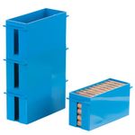 BankSupplies Nickel Large Capacity Coin Storage Box | Blue | 100 Dollar Capacity | Coin Organizer | High Capacity Coin Box | Stackable Rolled Nickel Holder