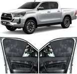 Able Zed Black Half Car Magnetic Sun Shade Curtains for Toyota HILUX Set of 4 Pcs