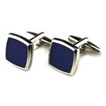 S&W SHLAX&WING Navy Enamel Cufflinks for Men Cuff Links New Classic