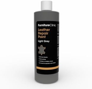 Furniture Clinic Leather Repair Paint | 2-in-1 Seal and Color | Use on Scratches, Tears, and Holes in Car Seats, Furniture | Quick and Easy Leather Repair Kit for Furniture (Light Grey, 500ml / 17oz)