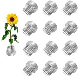 12Pcs Flower Frog 23mm/0.9inch Mini Floral Frog Japanese Ikebana Kenzan Table Numbers Holder Cut Flower Holder Floral Arranger Holder Stainless Steel Pin for Small Ikebana Vase (12Pcs)