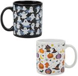 Halloween Ghosts & Scary Icons 2-Pack 16 Oz Ceramic Mugs