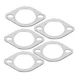 KIMISS 5pcs Exhaust Gasket Exhaust Pipe Gasket Aluminium Alloy Flange Gasket Exhaust Header Down Pipe Collector 2.5 inch Zinc Plating Exhaust Header Down Pipe Manifold Collector Flange Gasket 2 Bolt