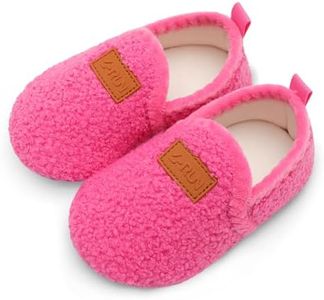 L-RUN Infant Shoes Toddler House Slipper Girl Indoor Shoes Barefoot Slipper Sock Rose Red 3.5-4.5 Infant=EU20-21