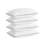 Acanva Cooling Bed Pillows for Sleeping, Luxury Hotel Quality 3D Microfiber Filling with Breathable Cover for Side Back and Stomach Sleepers, Reduces Neck Pain, King (Pack of 4), Black 4 Count