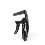 D'Addario Ukulele Capo - Tri-Action Ukulele Capo - For Soprano, Concert, Tenor, Baritone Ukuleles - Micrometer Tension Adjustment for Buzz-Free, In-Tune Performance - Single Hand Use - Black