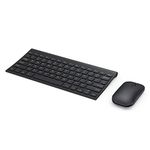 Seenda Small Wireless Keyboard and Mouse, Ultra Compact Rechargeable USB Keyboard and Mouse Combo with Portable Size Low Profile Keys for Windows XP/7/8/10/11 Laptop Computer, Black