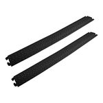 Pyle Black/Double B07WRSN564 80 Inch Ramp Rubber Floor Cord Concealer-1 Channel Heavy Duty Cable Protector Wire/Hose/Pipe Hider Driveway Protective Covering Armor PCBLCO101X2 (Pair)