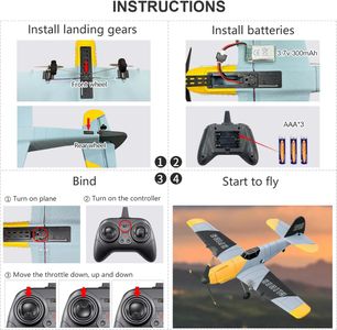HAWK'S WORK 3-Channel RC Airplane – Remote Control Plane for Beginners
