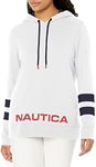 NAUTICA Women's Classic Supersoft 100% Cotton Pullover Hoodie, Bright White, Large