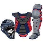 Mizuno Samurai Womens Boxed Catcher's Gear Set, Navy-Red, 13-15" Women's