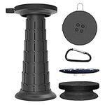 20.4" Adjustable Telescoping Stool with Cushion,Portable Collapsible,Lightweight Outdoor Chair,Retractable Footrest Camping Seat for Beach,Garden,Fishing,Hiking,Travel,BBQ with Carry Bag&Carabiner