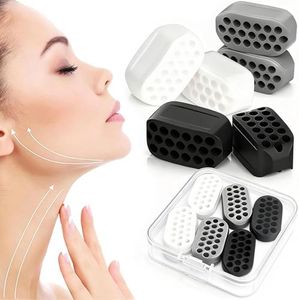 6 Pcs Professional Jaw Trainers, Silicone Jawline Exerciser with 3 Levels Of Resistance, Double Chin Reducer for Women/Men, Chew Jawline Shaper for Defined Facial Muscles (White+Grey+Black)