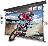 MIGO 120 Inch Motorized Projector Screen Pull Down,2.0 Gain Partial Ambient Light 4K HD TabTension Electric Projector Screen Wall/Ceiling Mount for UST Projector Indoor Home Theater Bar(Black Housing)