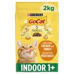 Go-Cat Adult Indoor Dry Cat Food, Chicken and Veg, 2kg