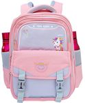 IncyWincy School Bag for Girls (Peach, 42cm), Lightweight Waterproof backpack for Kids, Multi-Compartment Travel Rucksack with Bottle Holder (Pack of 1)