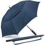 NINEMAX Large Golf Umbrella Windproof 68 Inch Extra Large, Automatic Open Double Canopy Vented Oversized Adult Umbrella for Rain and Wind(Navy)