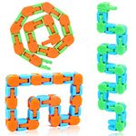 Yiran Sensory Wacky Tracks Snap and Click Fidget Toys Fidget Chain Fidget Bracelet for Stress Relief or Party Bag Fillers,Assorted Colors, Kids Adults Jigsaw Puzzle Educational Toys, 24 Links 3 Pieces