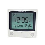 LED Muslim Prayer Square Wall Clock HA-4009 Mosque Azan Table Clock with Automatic Fajr Alarm Hijri Calendar,Gray