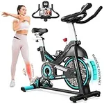 Exercise Bike Adjustable Resistance Cardio Workout Indoor Fitness Bike w/LCD Monitor Adjustable Seat Straps Foot Pads Home Office Fitness Training Workout