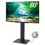 WALL V5 High Type | Japanese Rolling Portable Free-Standing 32-80 Inch Universal TV Stand with Concealed Caster Wheels | Satin Black
